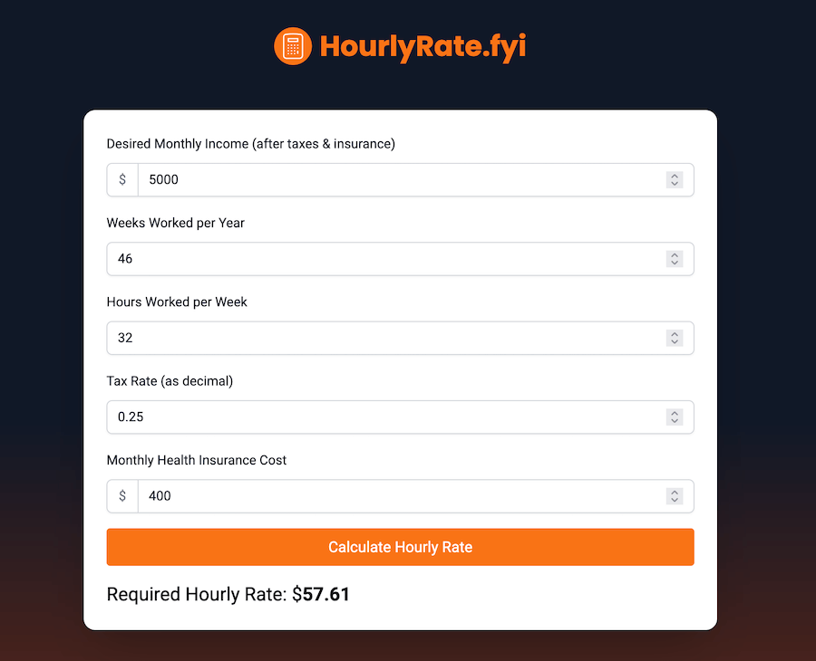 HourlyRate.fyi screenshot